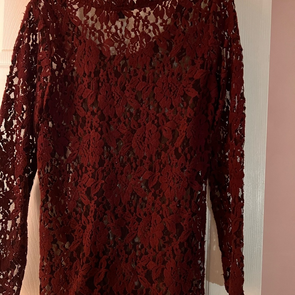 Banana Republic Deep Red Lace Top